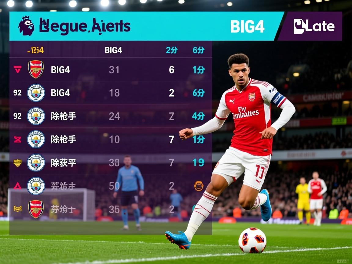 英超积分榜：阿森纳甩开曼城6分BIG6除枪手均斩获平局  第2张