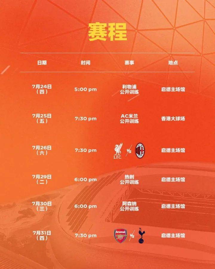 “香港足球盛会2025”第二场比赛阿森纳与热刺将对决